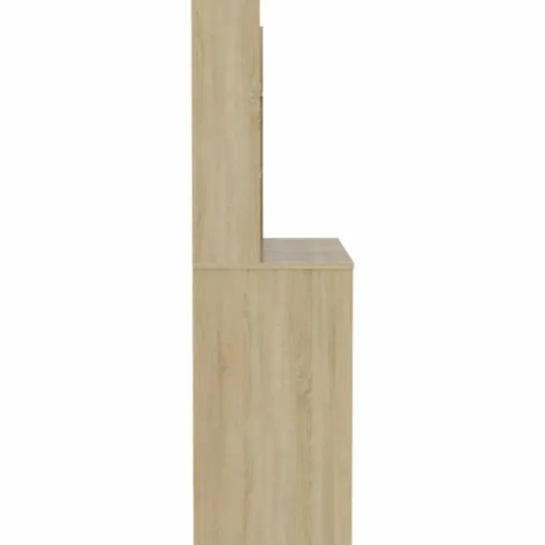 vidaXL Sminkbord>Sminkbord med LED-belysning 100x40x135 cm MDF ek
