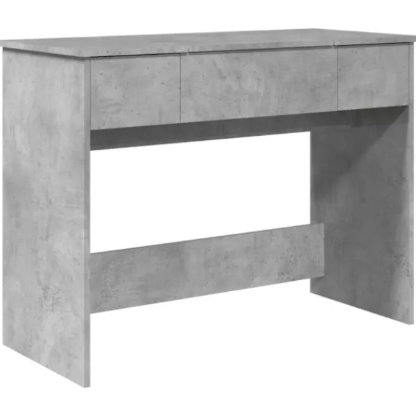 vidaXL Sminkbord>Sminkbord med spegel betonggrå 100x45x76 cm