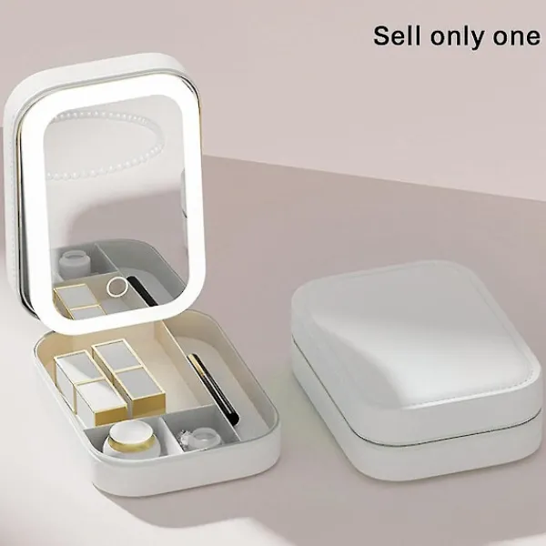 Sminkbord>Sminkbord med spegel och justerbar LED-belysning i tre färger, LED-sminkspegel, kosmetisk förvaringslåda, högkvalitativ smyckeskrin, rosa Y