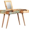 vidaXL Sminkbord>Sminkbord med spegel 112x45x76 cm massivt återvunnet trä