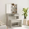 vidaXL Sminkbord>Sminkbord set betonggrå 74,5x40x141 cm