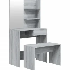 vidaXL Sminkbord>Sminkbord set grå sonoma 74,5x40x141 cm