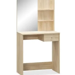 vidaXL Sminkbord>Sminkbord spånskiva 75x40x141 cm ek