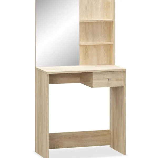 vidaXL Sminkbord>Sminkbord spånskiva 75x40x141 cm ek