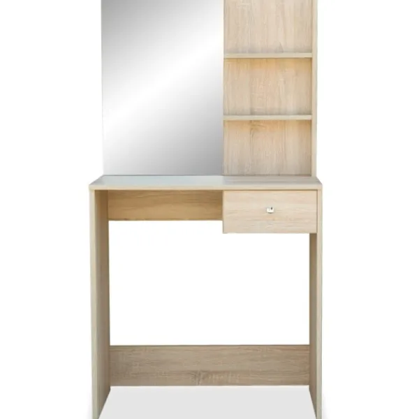 vidaXL Sminkbord>Sminkbord spånskiva 75x40x141 cm ek