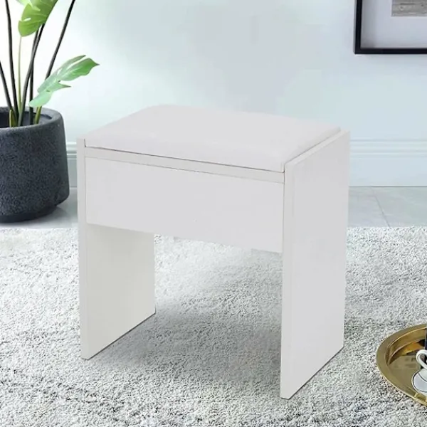 Pallar>Sminkspegelpall Enkel Bytstol Bekväm Vadderad Sminkpall 34 x 22 x 34 cm för Sovrumssminkning