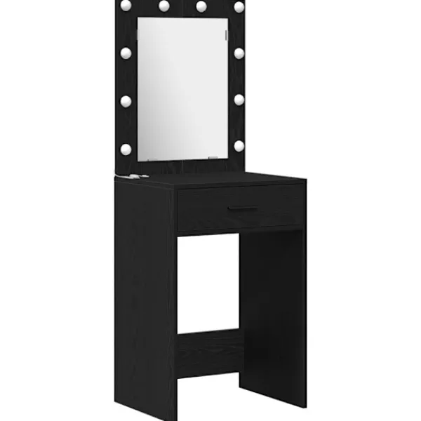 vidaXL Sminkbord>Smyckebord 3 pcs Svart 40 x 41 x 135 cm Konstruerat trä