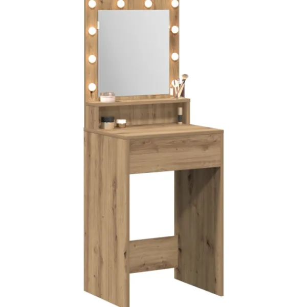 vidaXL Sminkbord>Smyckebord Artisan Ek 50 x 41 x 135 cm Konstruerat trä