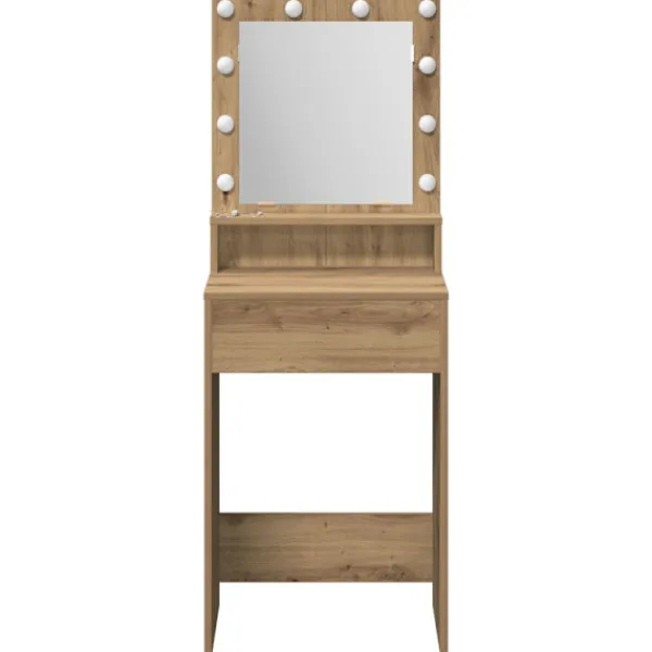 vidaXL Sminkbord>Smyckebord Artisan Ek 50 x 41 x 135 cm Konstruerat trä