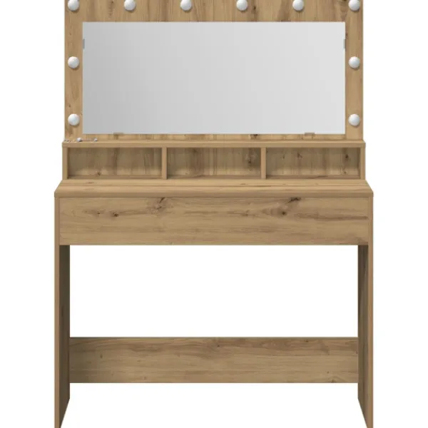 vidaXL Sminkbord>Smyckebord Artisan Ek 100 x 41 x 135 cm Konstruerat trä