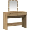 vidaXL Sminkbord>Smyckebord Artisan Ek 100 x 40 x 130 cm Konstruerat trä