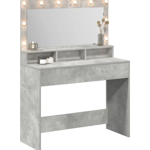 vidaXL Sminkbord>Smyckebord Betonggrå 100 x 41 x 135 cm Konstruerat trä