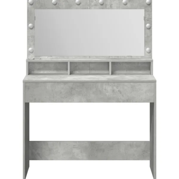 vidaXL Sminkbord>Smyckebord Betonggrå 100 x 41 x 135 cm Konstruerat trä