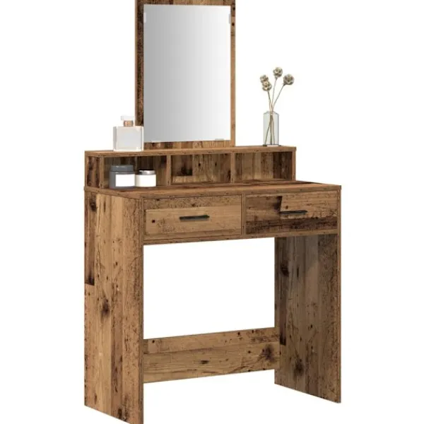 vidaXL Sminkbord>Smyckebord Gammalt trä 79 x 41 x 140 cm Konstruerat trä