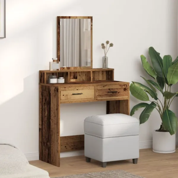 vidaXL Sminkbord>Smyckebord Gammalt trä 79 x 41 x 140 cm Konstruerat trä