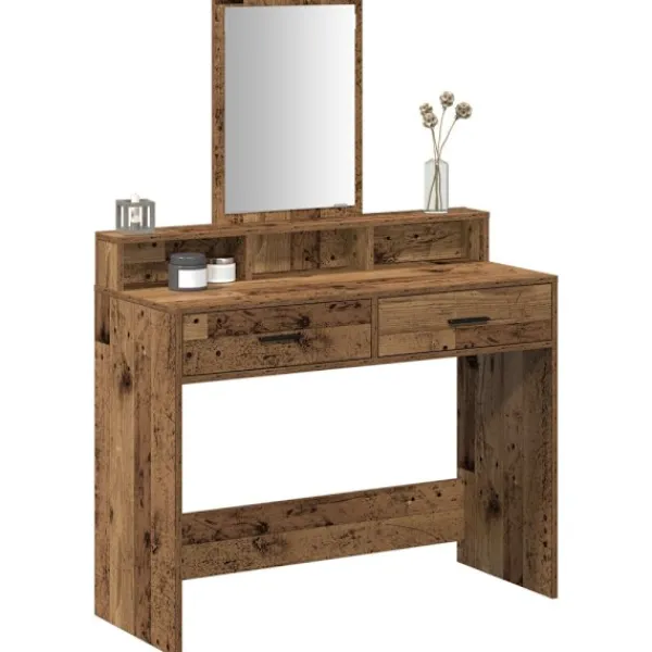 vidaXL Sminkbord>Smyckebord Gammalt trä 100 x 41 x 140 cm Konstruerat trä