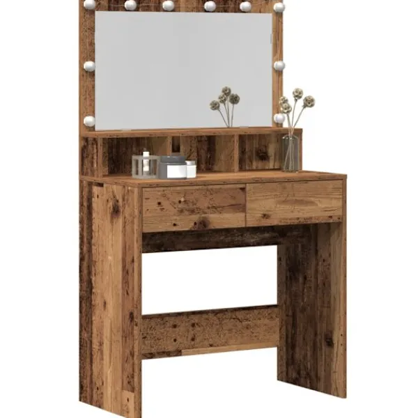 vidaXL Sminkbord>Smyckebord Gammalt trä 80 x 41 x 134,5 cm Konstruerat trä
