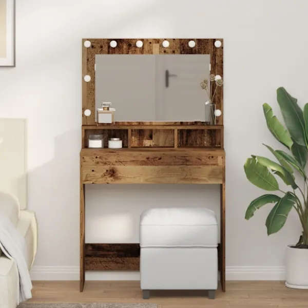 vidaXL Sminkbord>Smyckebord Gammalt trä 75,5 x 41 x 135 cm Konstruerat trä