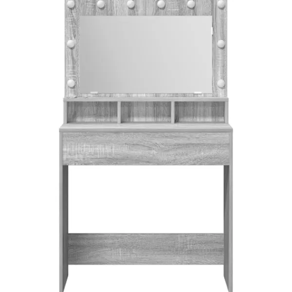 vidaXL Sminkbord>Smyckebord Grå Sonoma 75,5 x 41 x 135 cm Konstruerat trä
