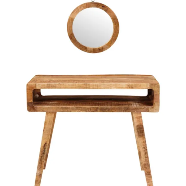 vidaXL Sminkbord>Smyckebord med lagring Brun 90 x 76 x 45 cm Massivt mangoträ