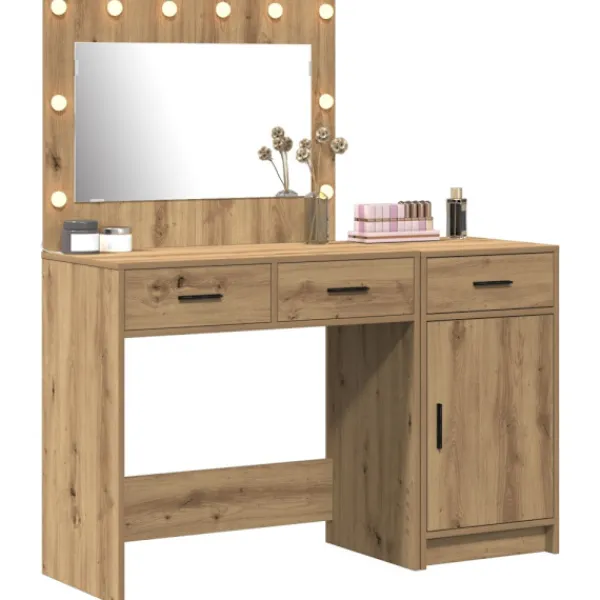 vidaXL Sminkbord>Smyckebord med låda 2 pcs Brun 40 x 41 x 75 cm Konstruerat trä