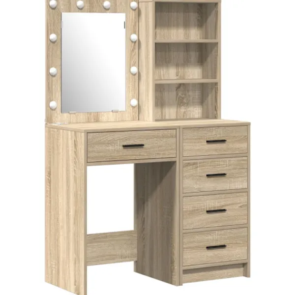 vidaXL Sminkbord>Smyckebord med låda 2 pcs Brun 50 x 41 x 135 cm Konstruerat trä