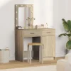 vidaXL Sminkbord>Smyckebord med låda 2 pcs Brun 50 x 41 x 135 cm Konstruerat trä