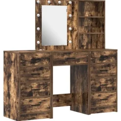 vidaXL Sminkbord>Smyckebord med låda 3 pcs Brun 40 x 41 x 135 cm Konstruerat trä
