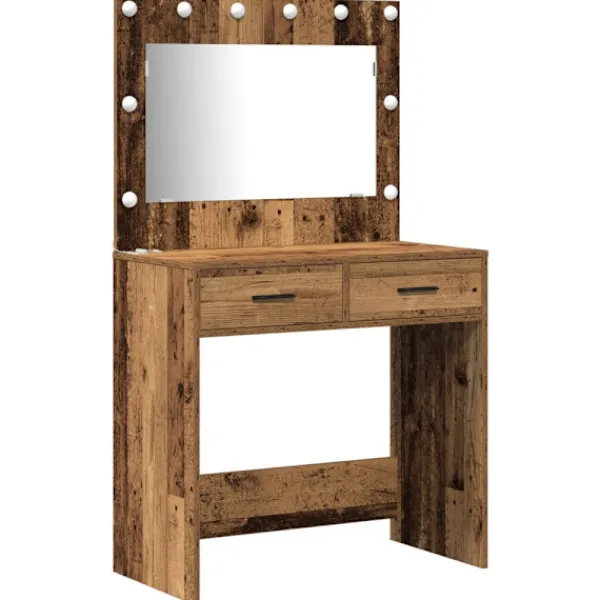 vidaXL Sminkbord>Smyckebord med låda 2 pcs Brun 40 x 41 x 75 cm Konstruerat trä