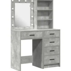 vidaXL Sminkbord>Smyckebord med låda 2 pcs Grå 50 x 41 x 135 cm Konstruerat trä