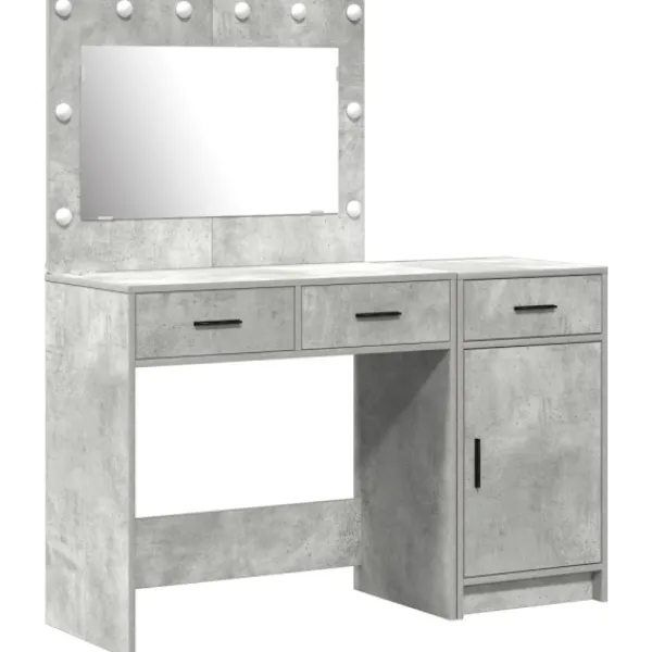 vidaXL Sminkbord>Smyckebord med låda 2 pcs Grå 40 x 41 x 75 cm Konstruerat trä