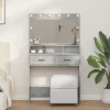 vidaXL Sminkbord>Smyckebord med låda Betonggrå 79 x 41 x 135 cm Konstruerat trä