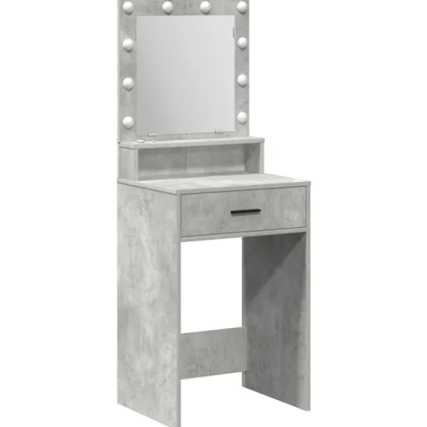 vidaXL Sminkbord>Smyckebord med låda Betonggrå 50 x 41 x 135 cm Konstruerat trä