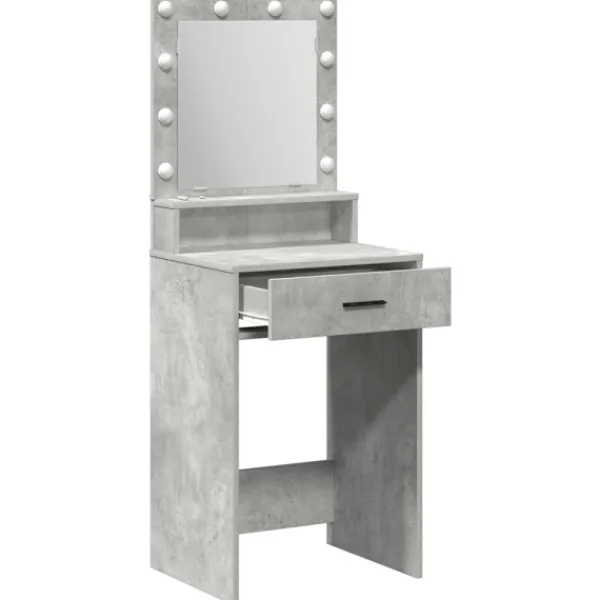 vidaXL Sminkbord>Smyckebord med låda Betonggrå 50 x 41 x 135 cm Konstruerat trä
