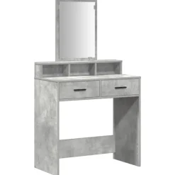 vidaXL Sminkbord>Smyckebord med låda Betonggrå 79 x 41 x 140 cm Konstruerat trä