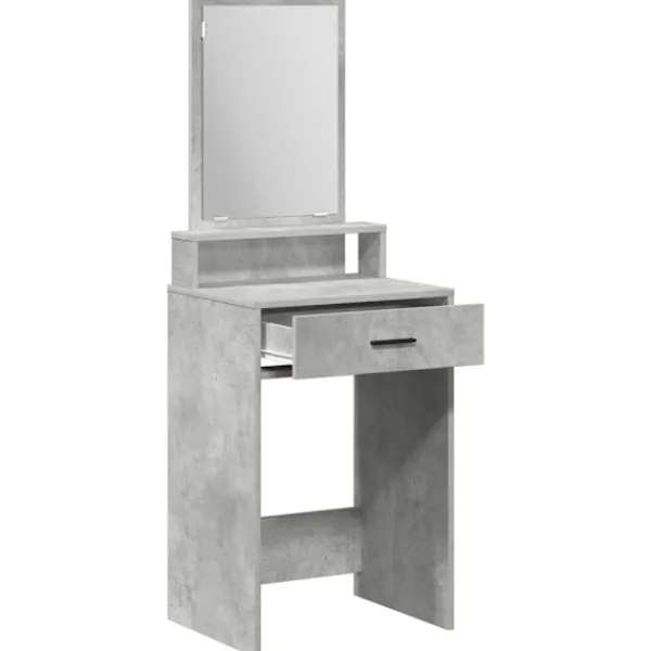 vidaXL Sminkbord>Smyckebord med låda Betonggrå 50 x 41 x 140 cm Konstruerat trä