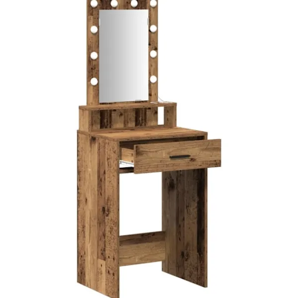 vidaXL Sminkbord>Smyckebord med låda Brun 50 x 41 x 140 cm Konstruerat trä
