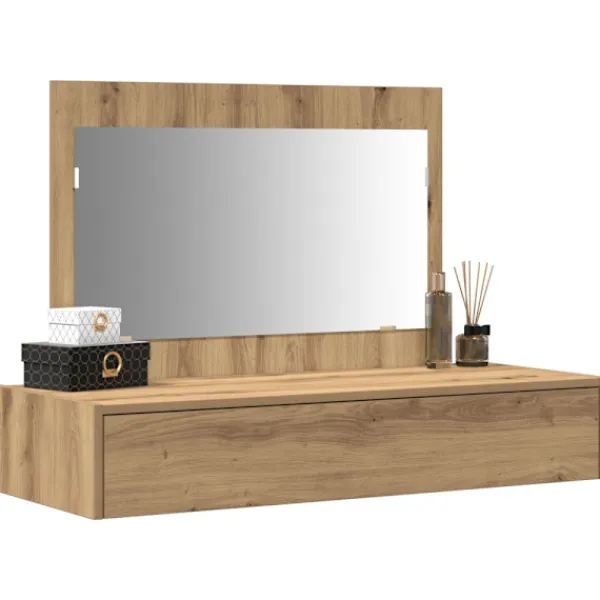 vidaXL Sminkbord>Smyckebord med låda Brun 100 x 40 x 70 cm Konstruerat trä