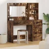 vidaXL Sminkbord>Smyckebord med låda Brun 78.5 x 41 x 135 cm Konstruerat trä