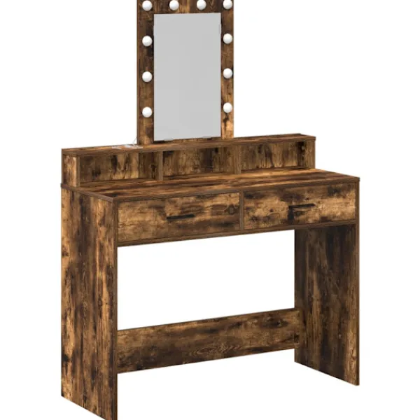 vidaXL Sminkbord>Smyckebord med låda Brun 100 x 41 x 140 cm Konstruerat trä