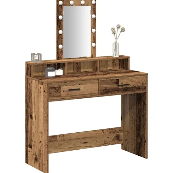vidaXL Sminkbord>Smyckebord med låda Brun 100 x 41 x 140 cm Konstruerat trä