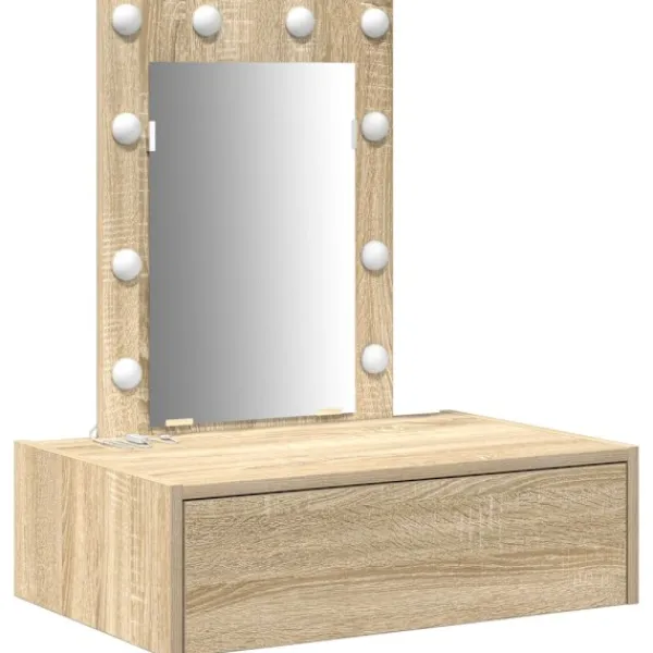 vidaXL Sminkbord>Smyckebord med låda Brun 60 x 40 x 70 cm Konstruerat trä