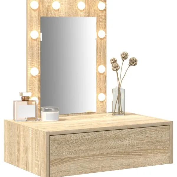 vidaXL Sminkbord>Smyckebord med låda Brun 60 x 40 x 70 cm Konstruerat trä