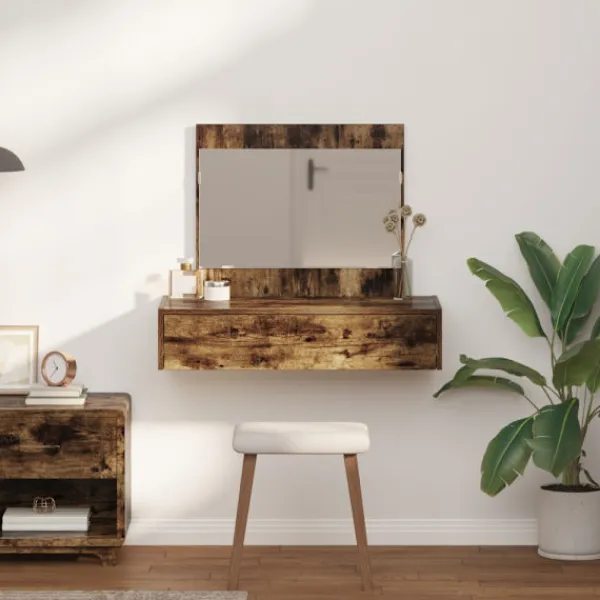 vidaXL Sminkbord>Smyckebord med låda Brun 83 x 40 x 70 cm Konstruerat trä