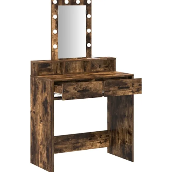 vidaXL Sminkbord>Smyckebord med låda Brun 79 x 41 x 140 cm Konstruerat trä