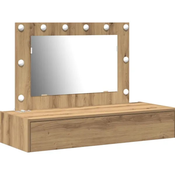 vidaXL Sminkbord>Smyckebord med låda Brun 100 x 40 x 70 cm Konstruerat trä
