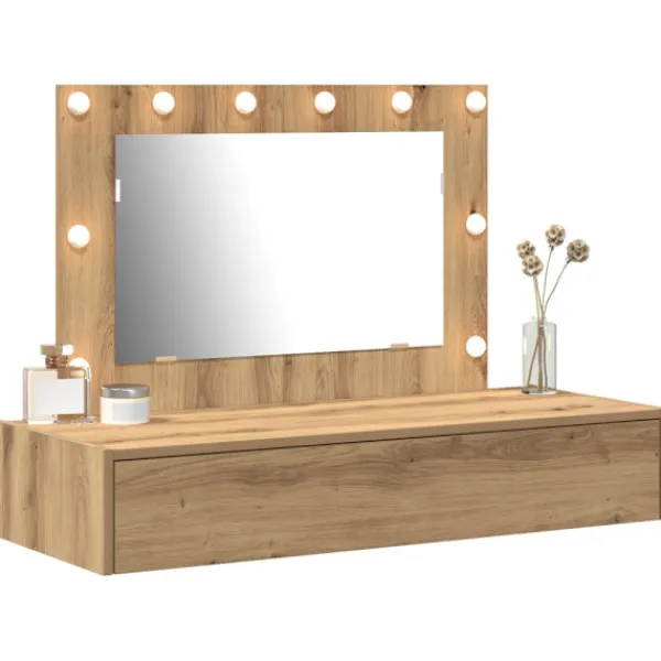 vidaXL Sminkbord>Smyckebord med låda Brun 100 x 40 x 70 cm Konstruerat trä