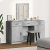 vidaXL Sminkbord>Smyckebord med låda Grå 50 x 41 x 135 cm Konstruerat trä