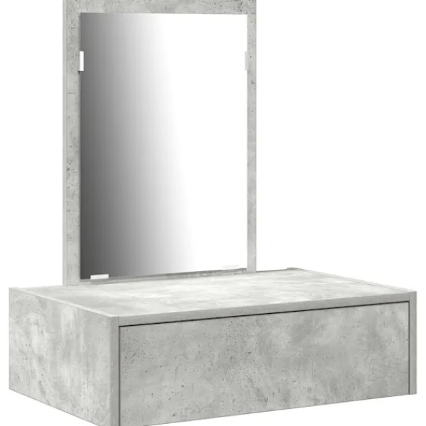 vidaXL Sminkbord>Smyckebord med låda Grå 60 x 40 x 70 cm Konstruerat trä