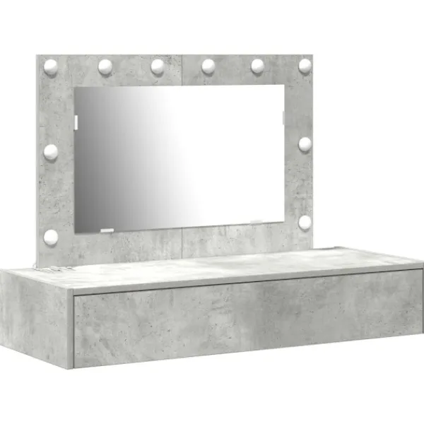 vidaXL Sminkbord>Smyckebord med låda Grå 100 x 40 x 70 cm Konstruerat trä